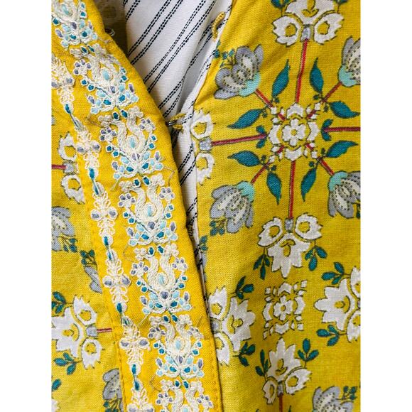 W for Woman Yellow Floral Print Tunic Dress – Size 10 - Picture 10 of 11